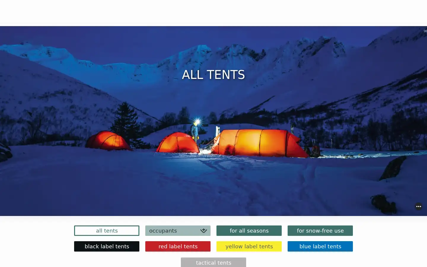Screenshot of hilleberg.com