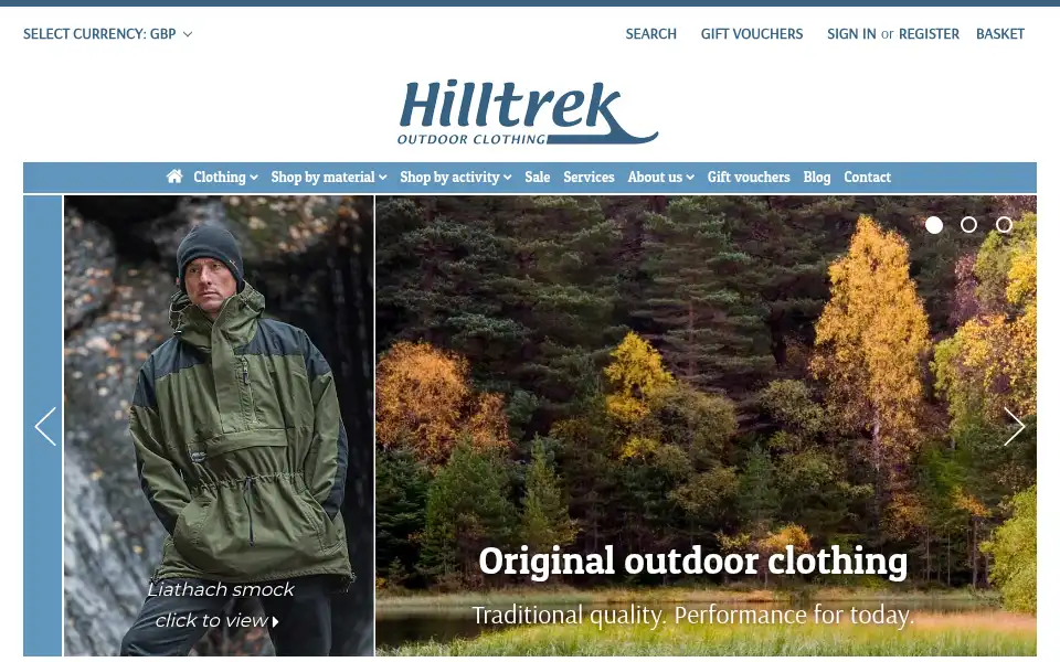 Screenshot of hilltrek.co.uk