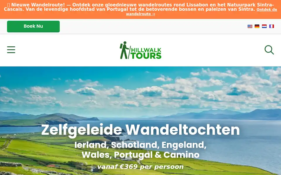 Screenshot of hillwalktours.nl