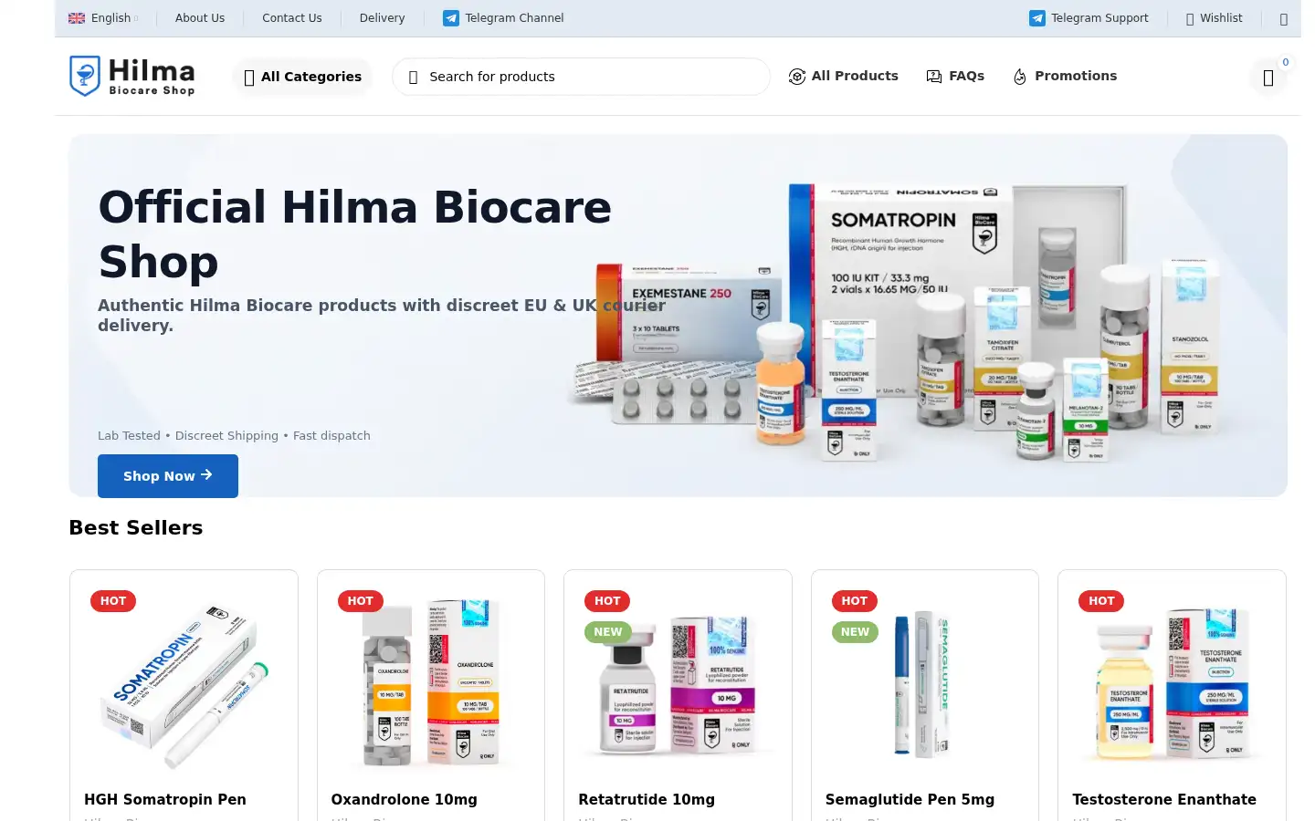 Screenshot of hilmashop.com