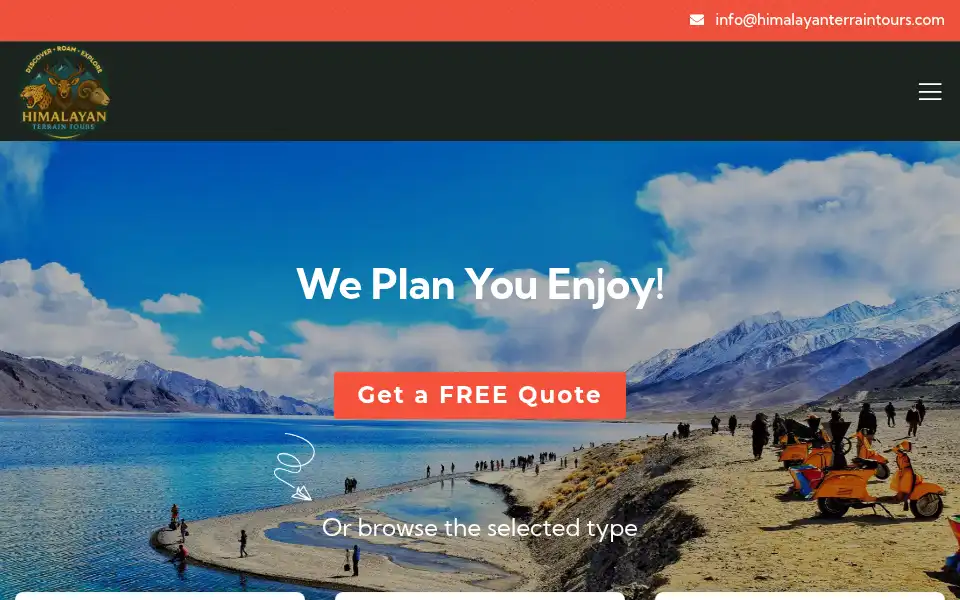 Screenshot of himalayanterraintours.com