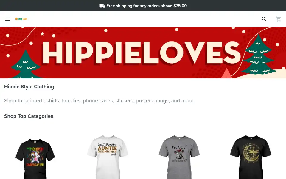Screenshot of hippieloves.com