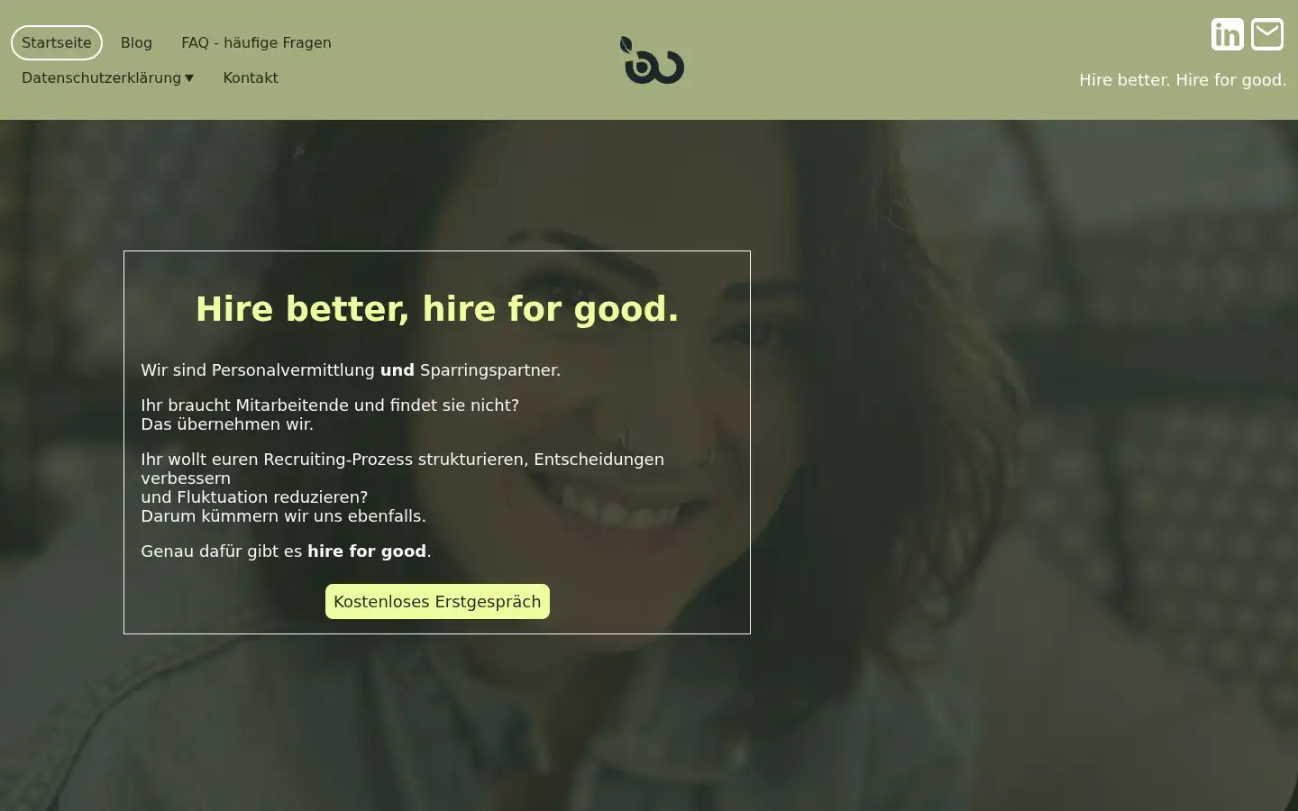 Screenshot of hireforgood.de
