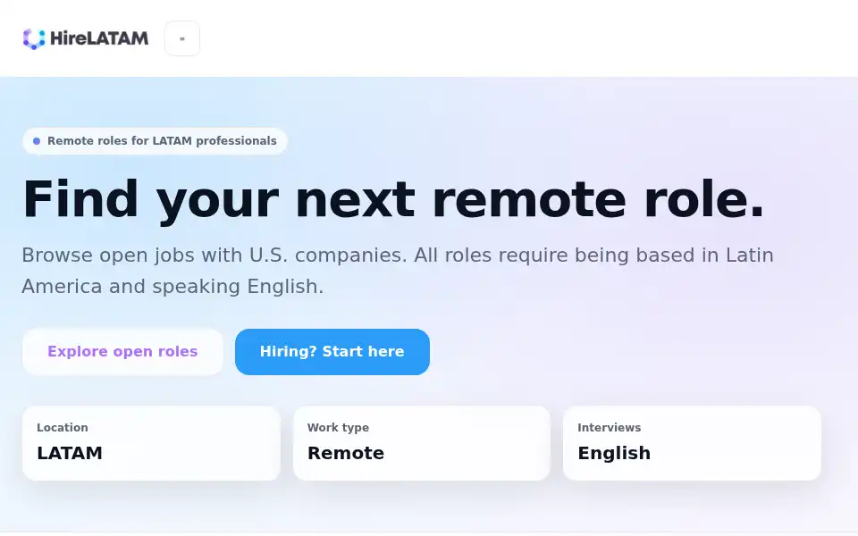 Screenshot of hirelatam.com