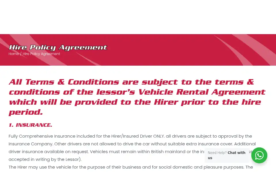 Screenshot of hiremevehiclerentals.co.uk