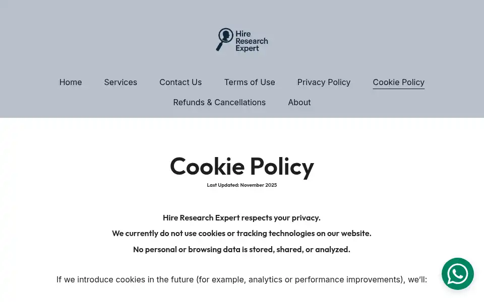 Screenshot of hireresearchexpert.com
