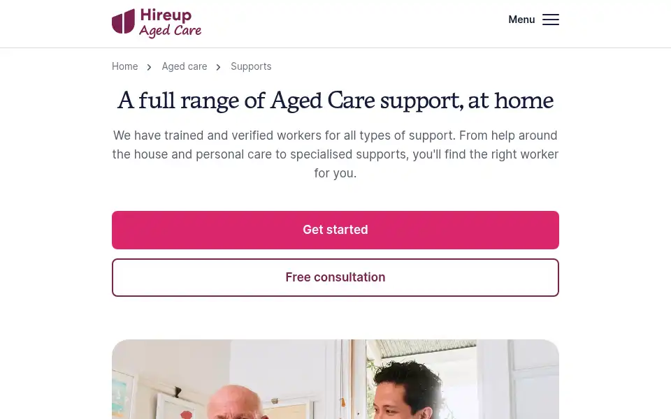 Screenshot of hireup.com.au