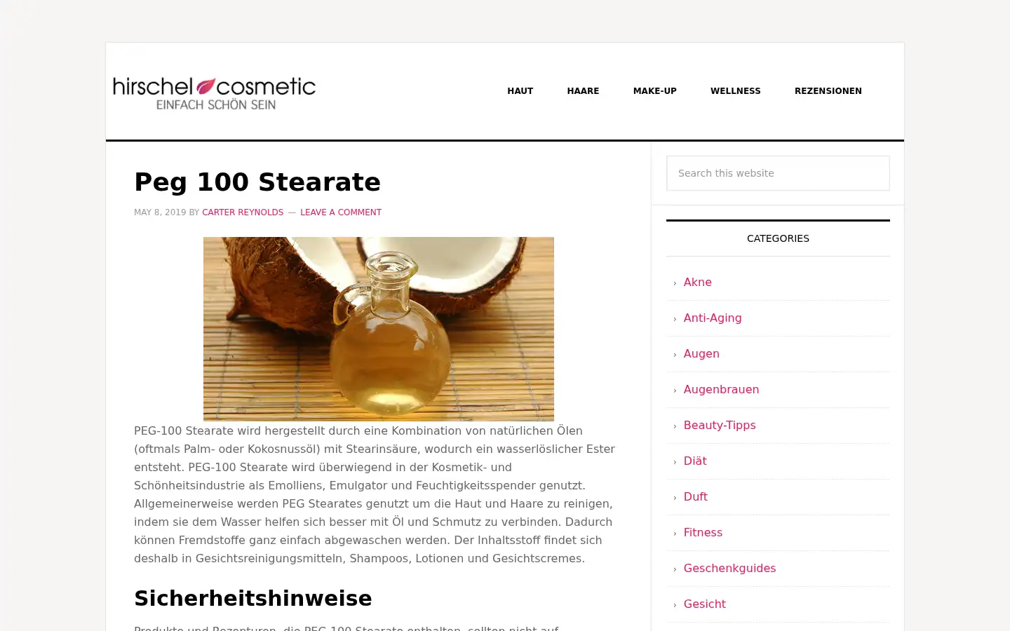 Screenshot of hirschel-cosmetic.de