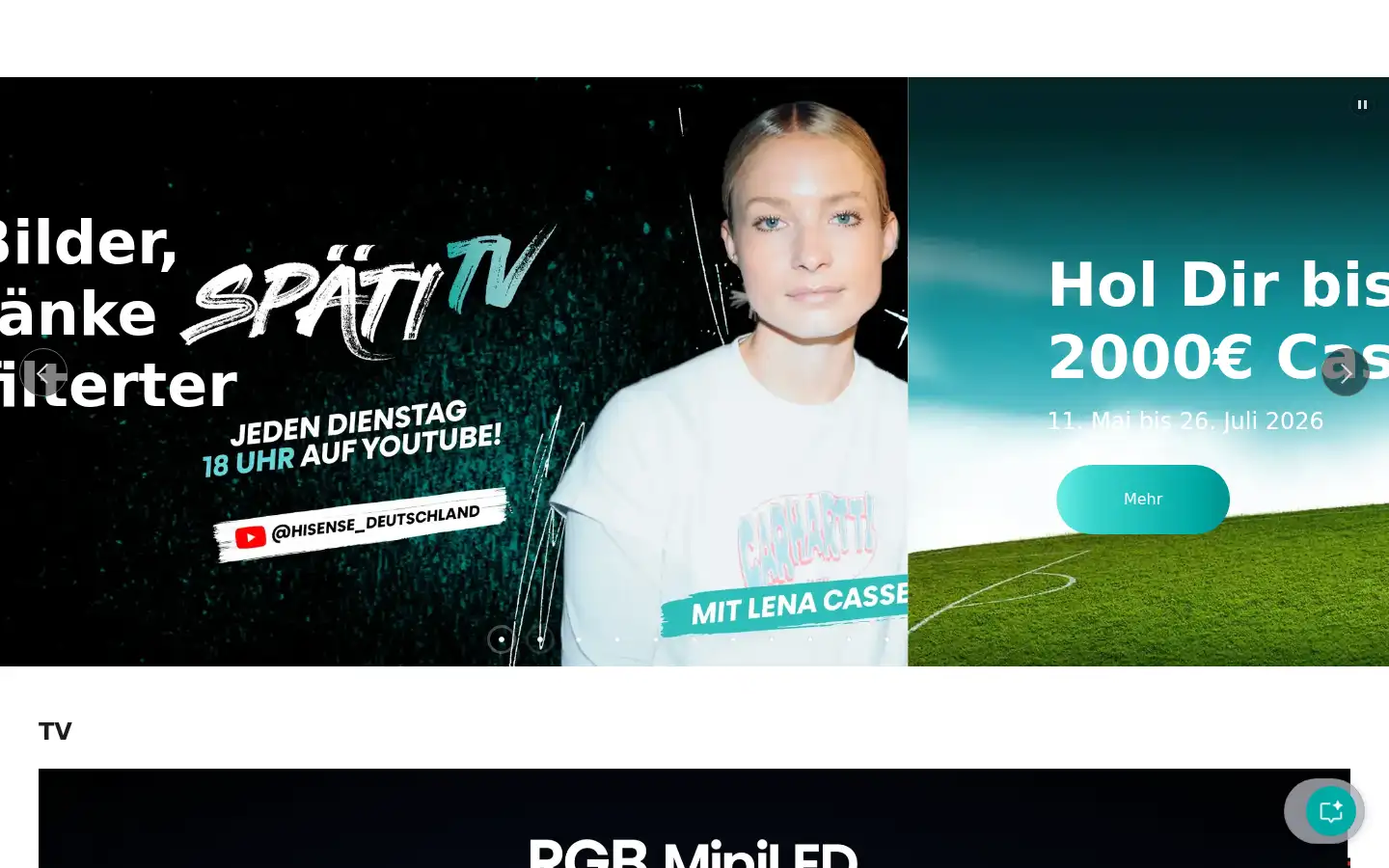 Screenshot of hisense.de