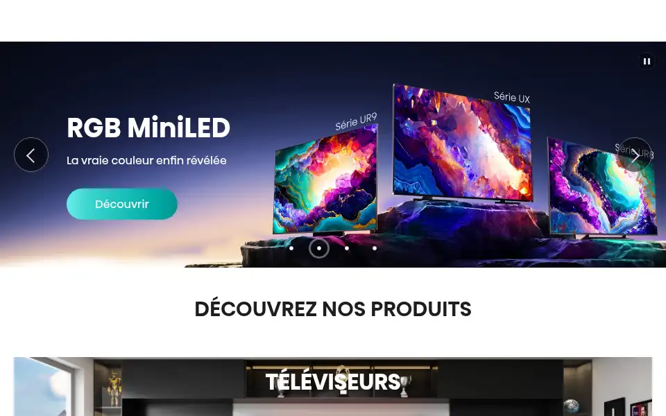 Screenshot of hisense.fr
