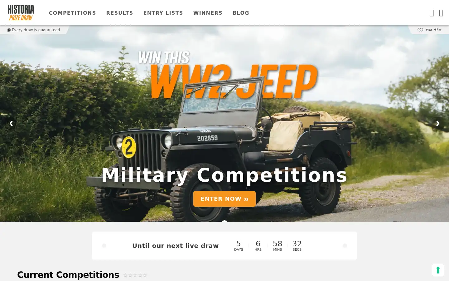 Screenshot of historiaprizedraw.com