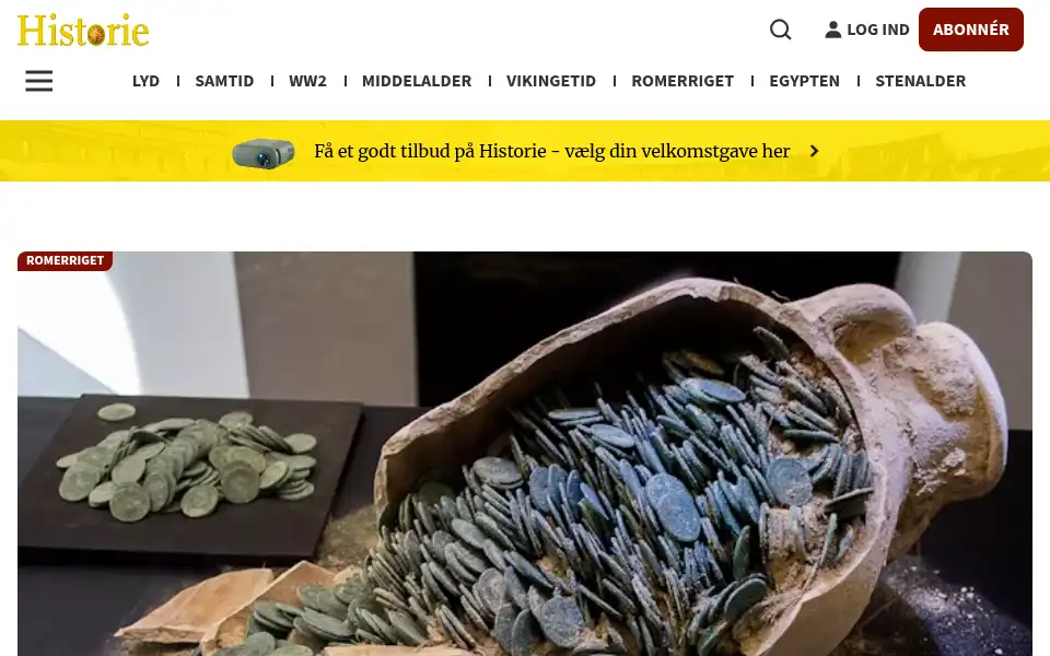 Screenshot of historienet.dk
