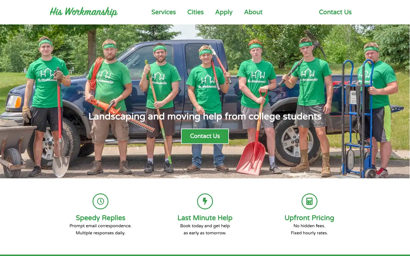 Screenshot of hisworkmanshiplabor.com