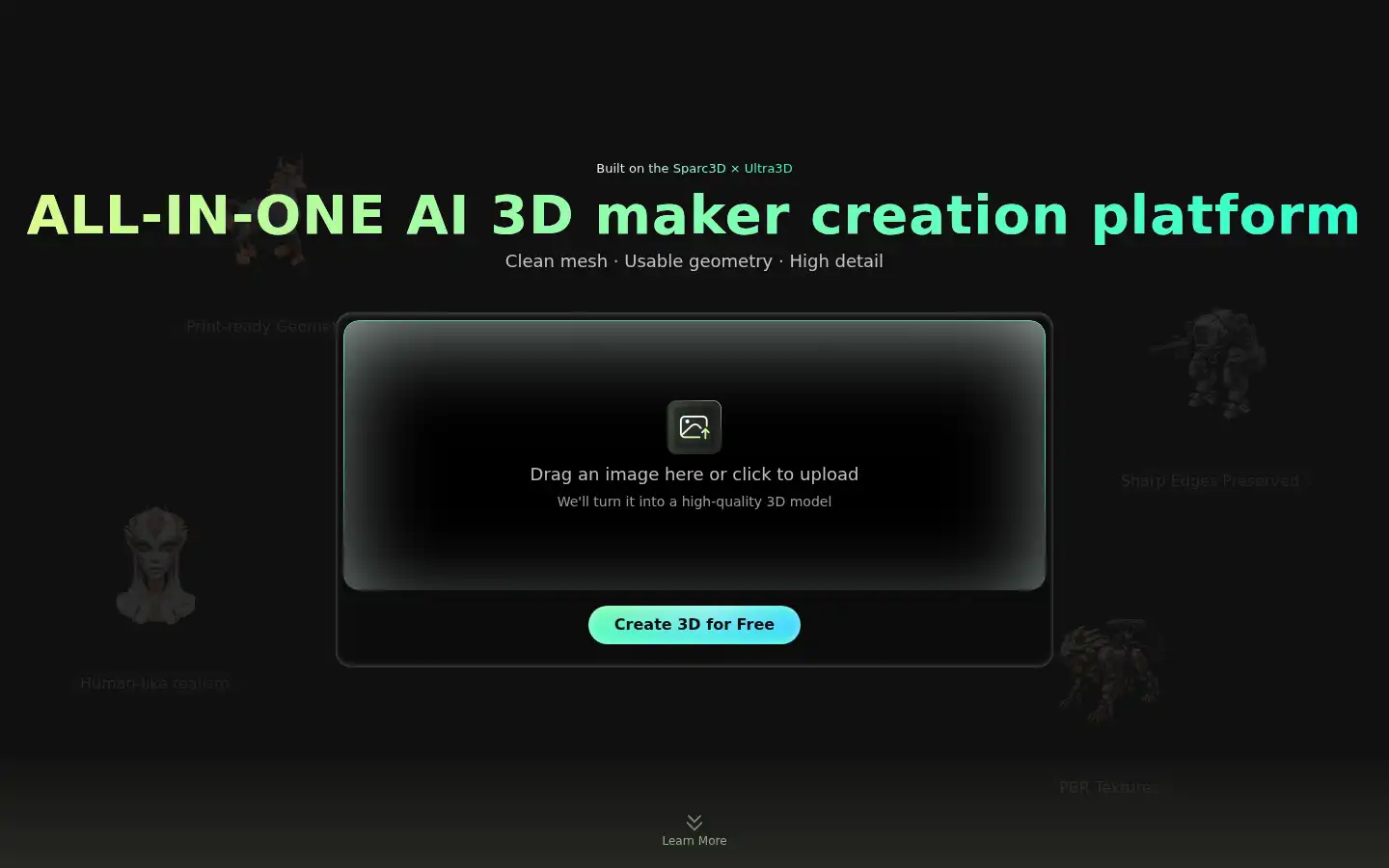 Screenshot of hitem3d.ai