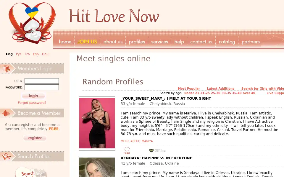 Screenshot of hitlovenow.com