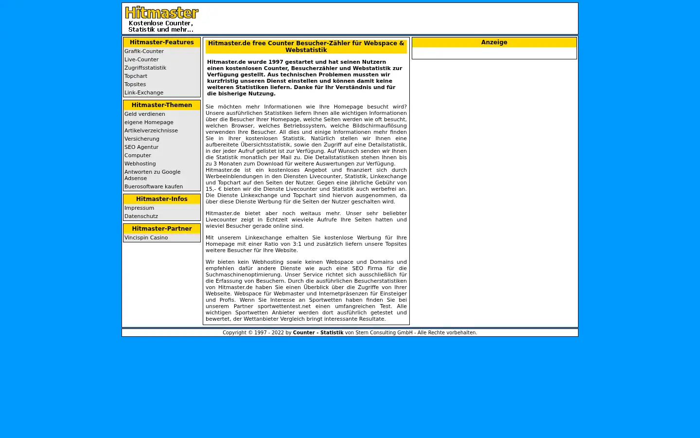 Screenshot of hitmaster.de