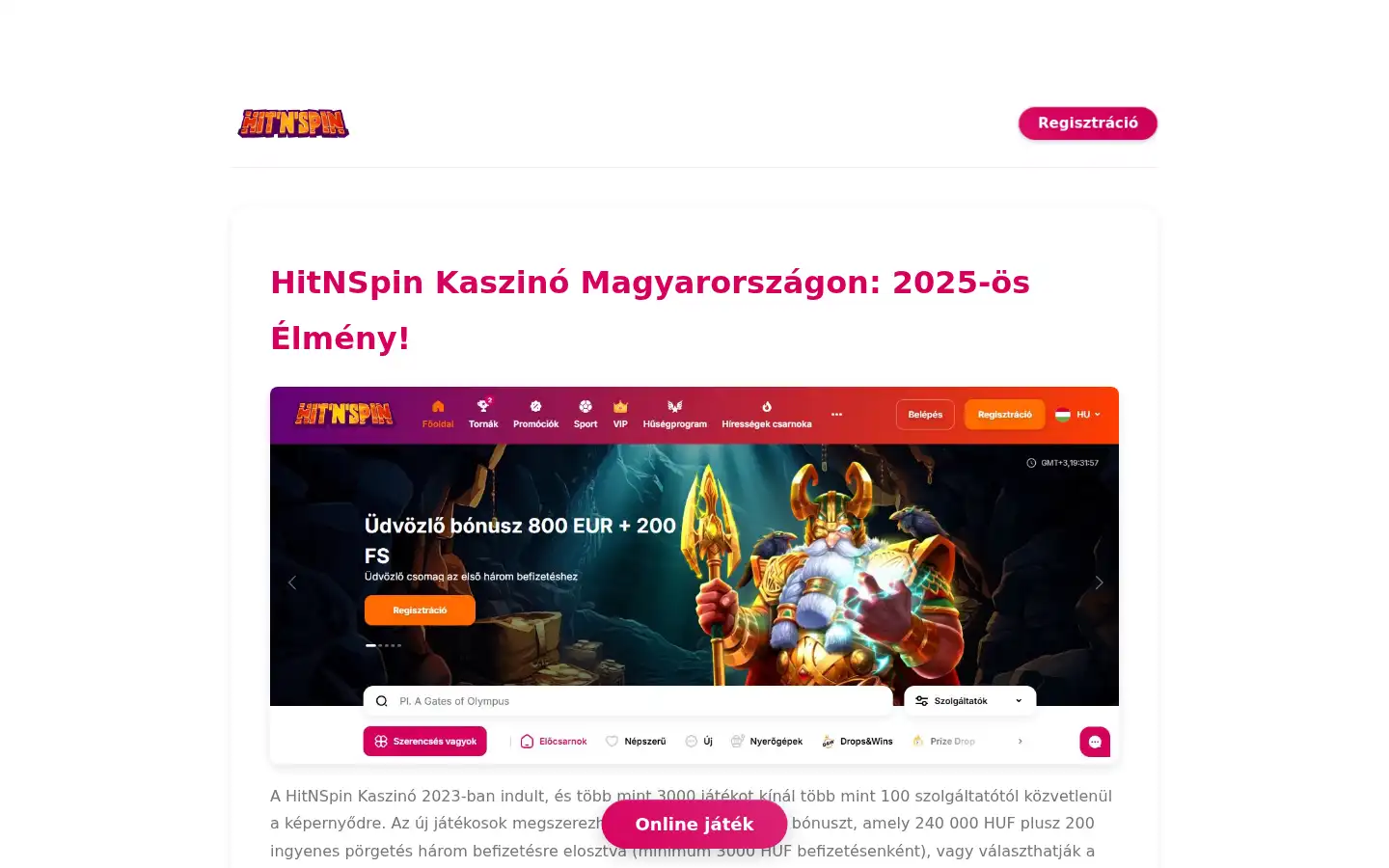 Screenshot of hitnspin.co.hu