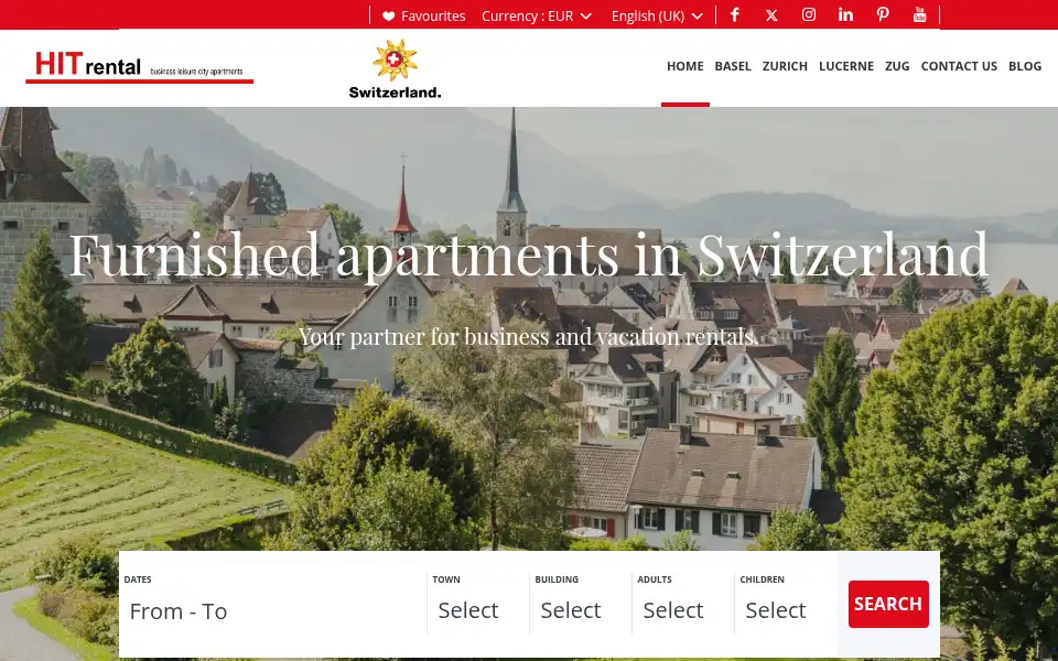 Screenshot of hitrental.ch