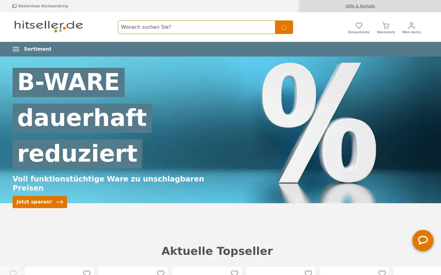 Screenshot of hitseller.de