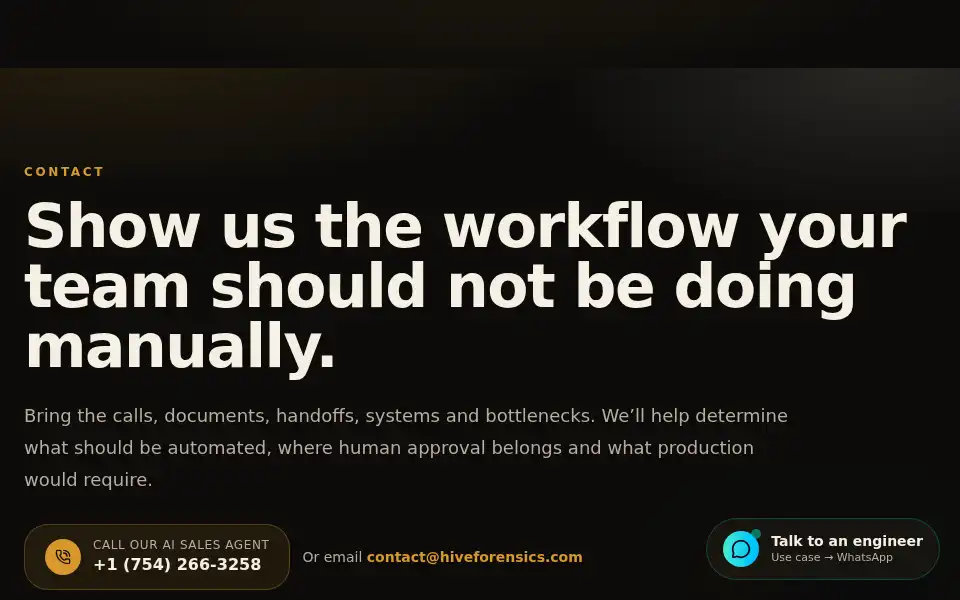 Screenshot of hiveforensics.com