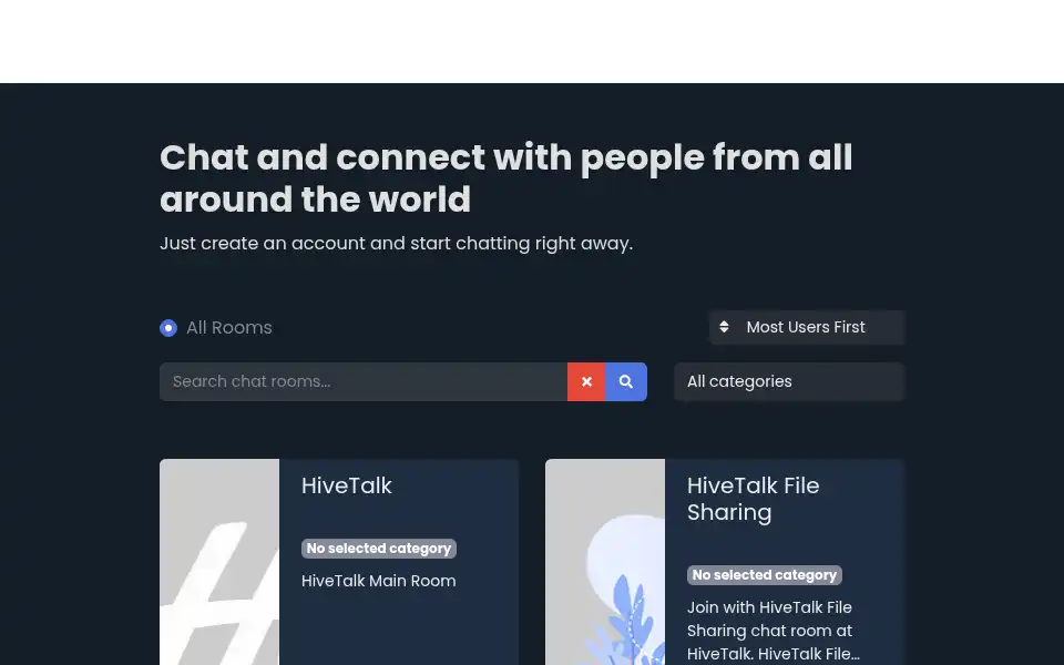 Screenshot of hivetalk.space