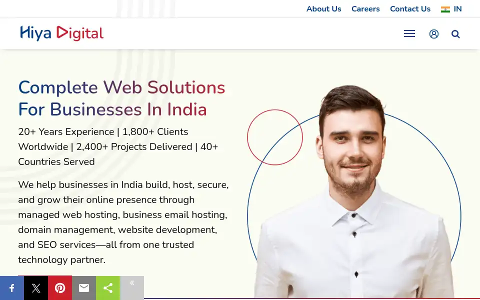 Screenshot of hiya.digital