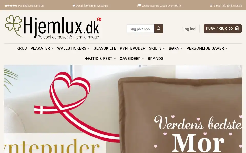 Screenshot of hjemlux.dk