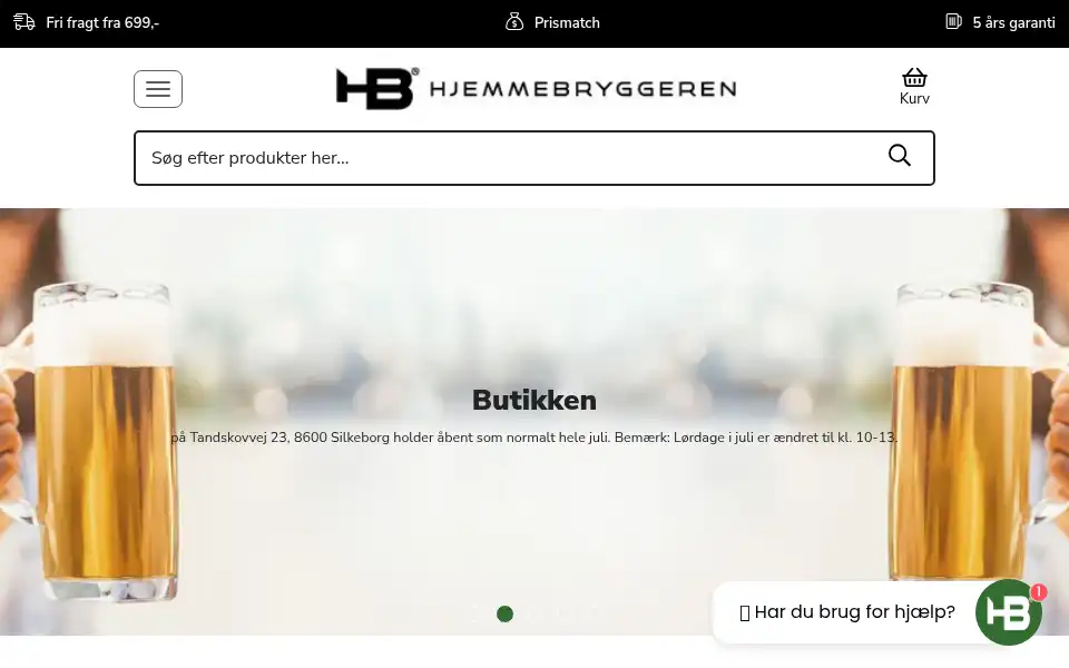 Screenshot of hjemmebryggeren.dk