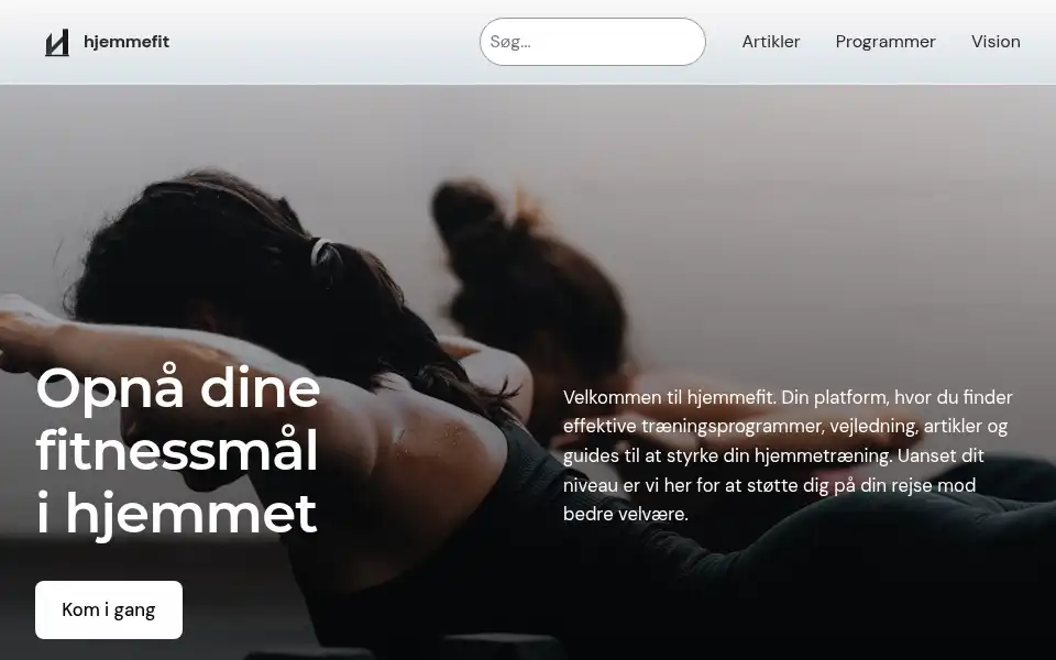 Screenshot of hjemmefit.dk
