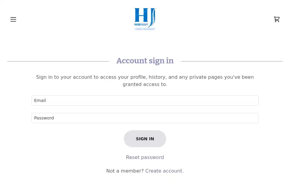 Screenshot of hjphysiotherapy.co.uk