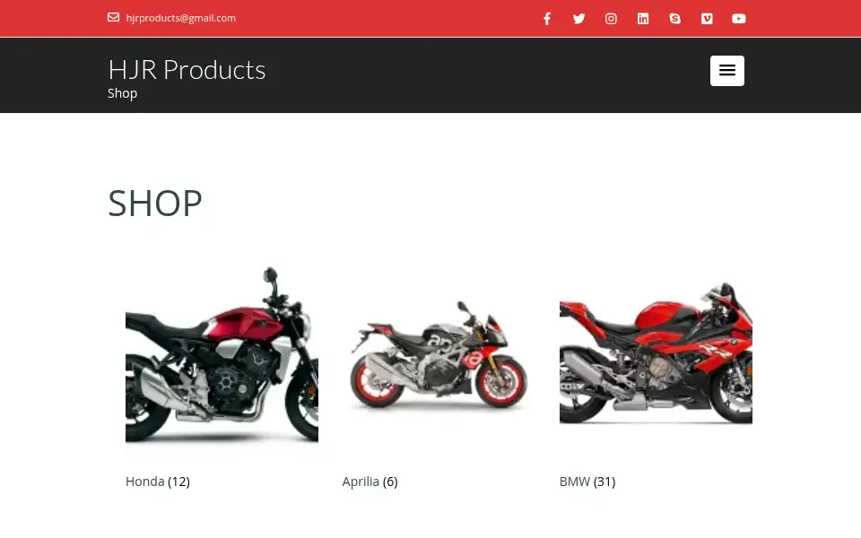 Screenshot of hjrproducts.co.uk