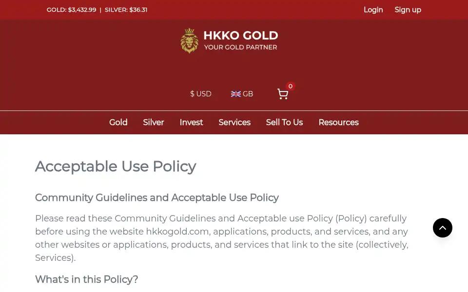 Screenshot of hkkogold.com