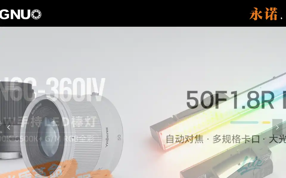 Screenshot of hkyongnuo.com