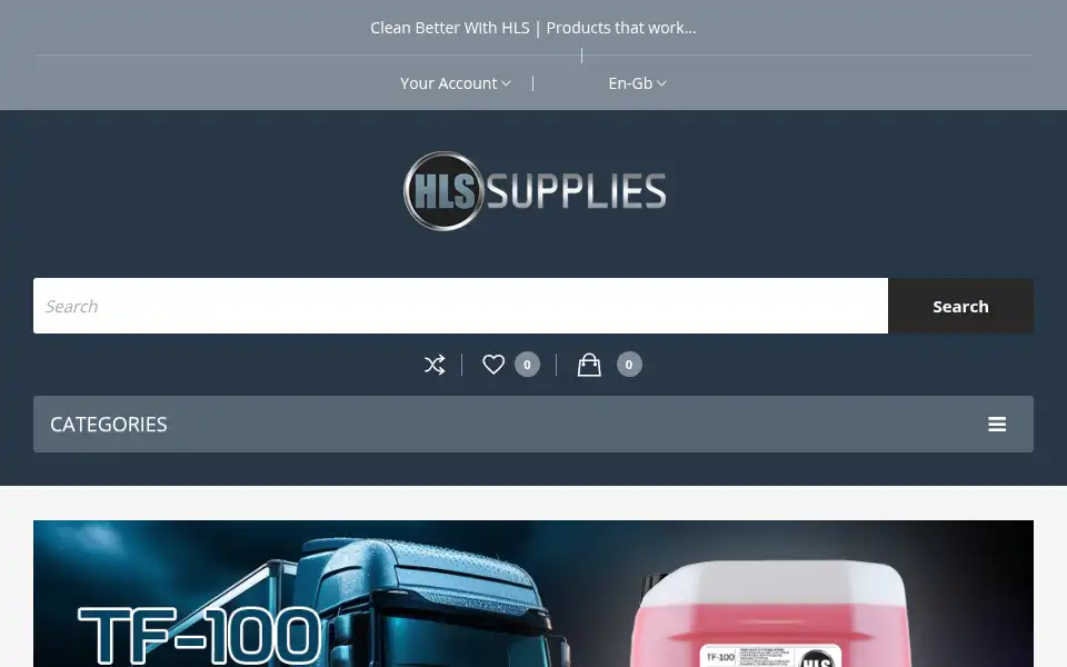 Screenshot of hlssupplies.co.uk