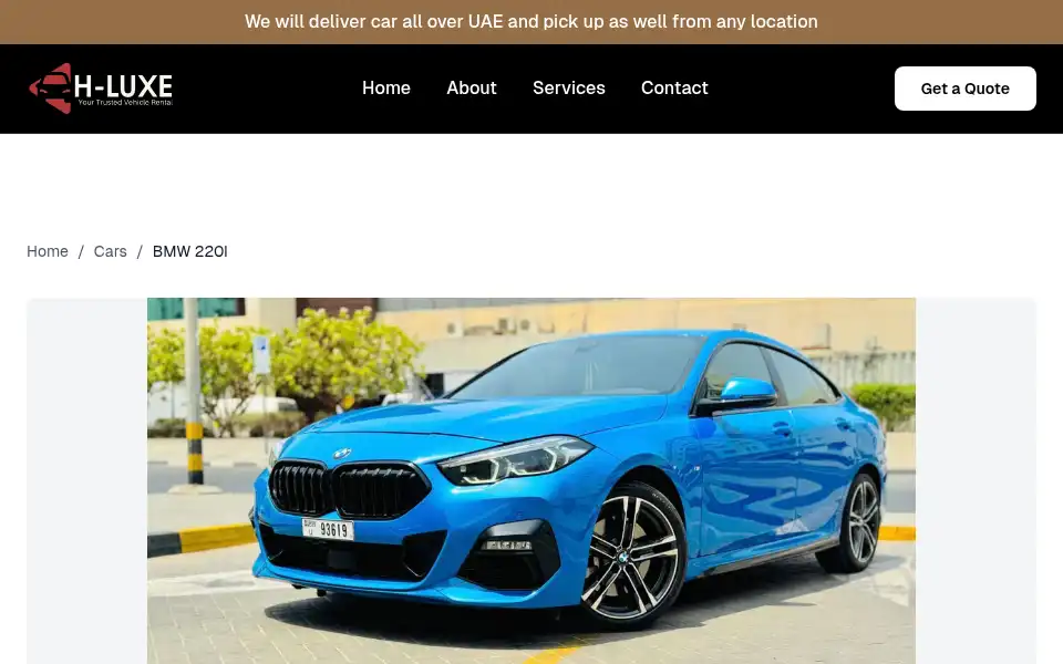 Screenshot of hluxecarrental.com