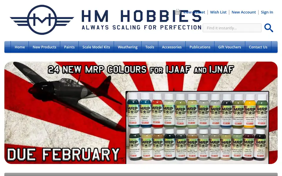 Screenshot of hmhobbies.co.uk