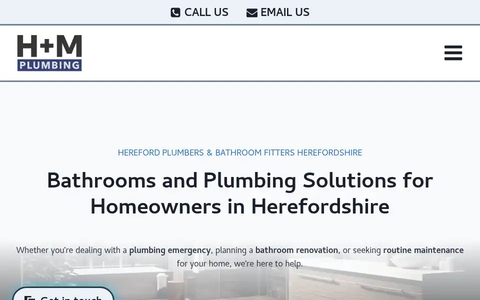 Screenshot of hmplumbing.co.uk