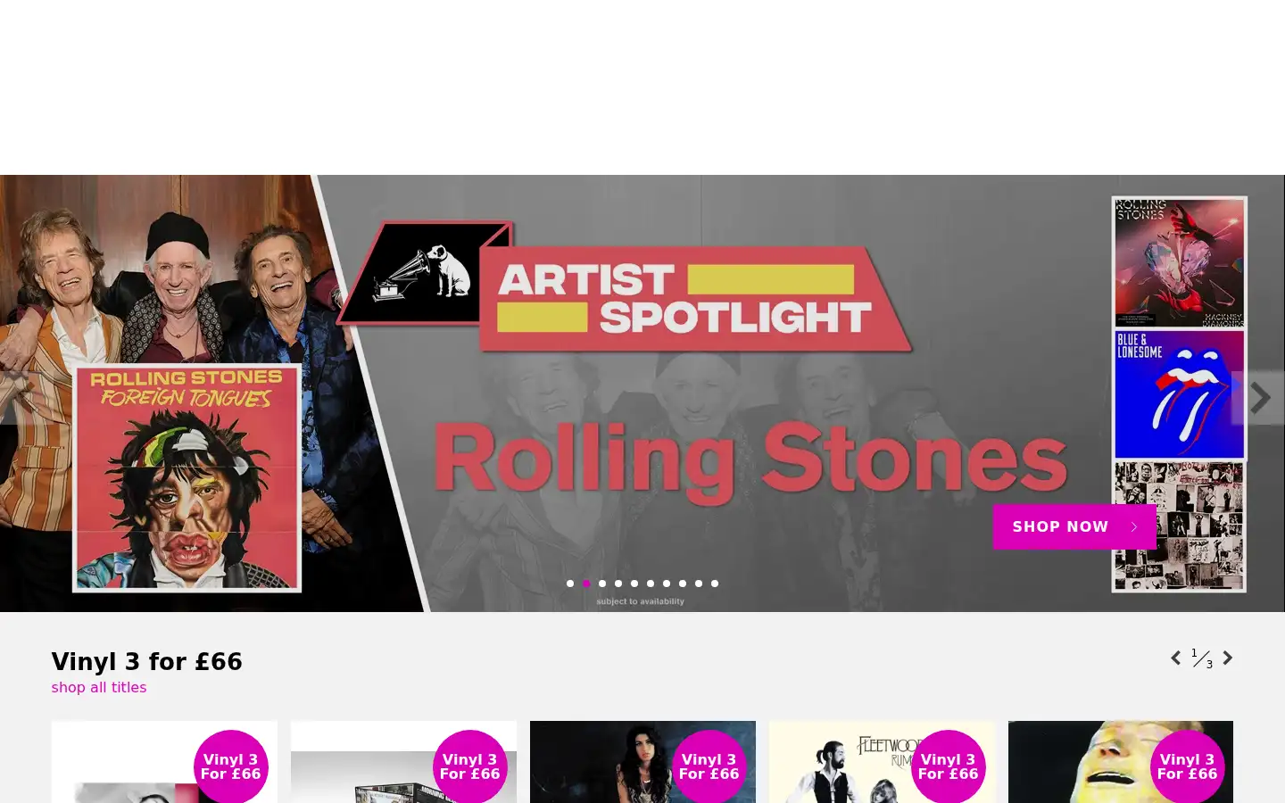 Screenshot of hmv.com