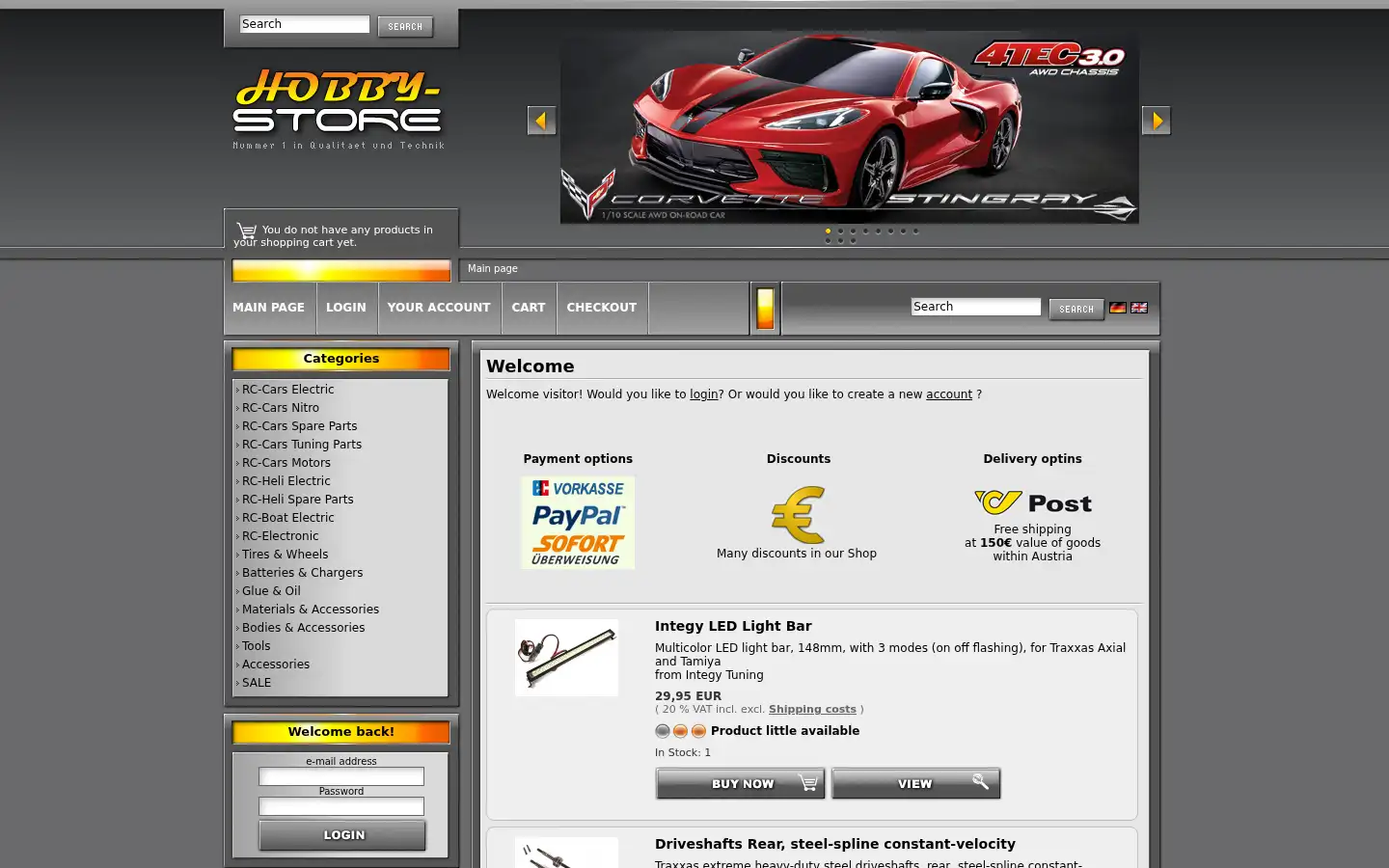 Screenshot of hobby-store.at