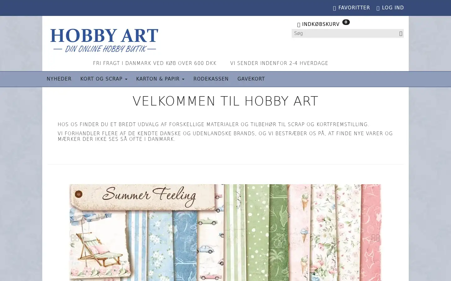 Screenshot of hobbyart.dk