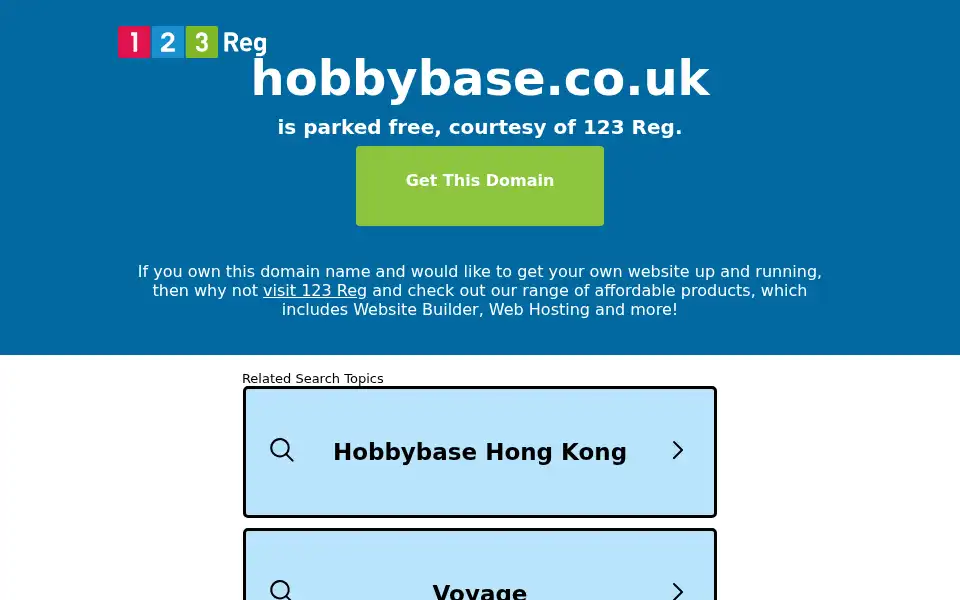 Screenshot of hobbybase.co.uk