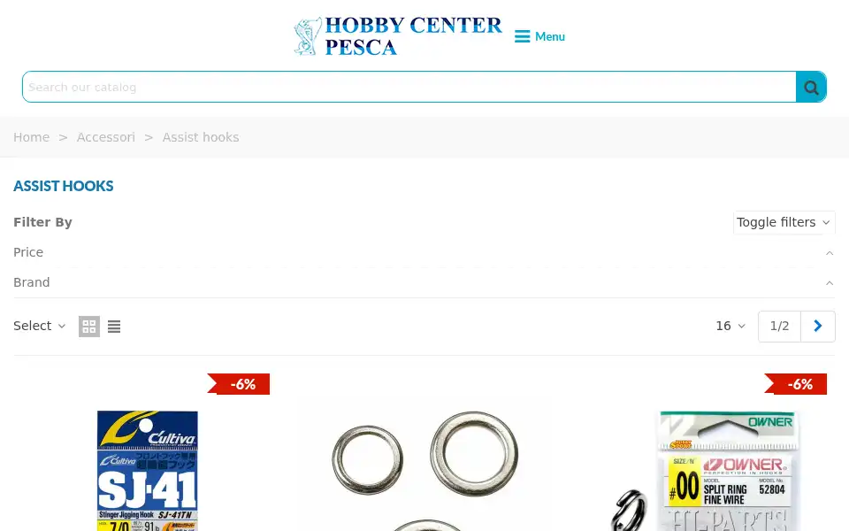 Screenshot of hobbycenterpesca.it