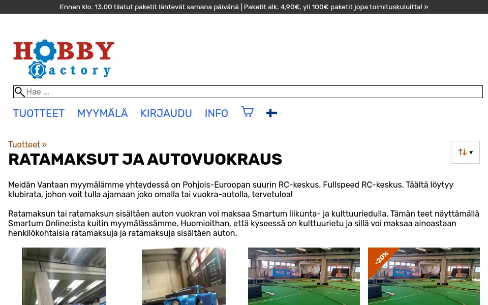 Screenshot of hobbyfactory.fi