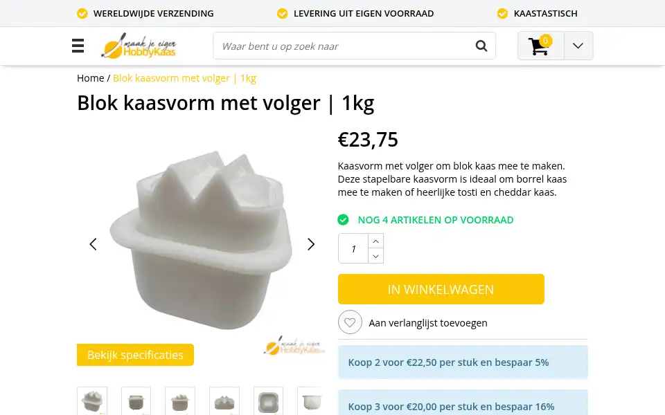 Screenshot of hobbykaas.nl