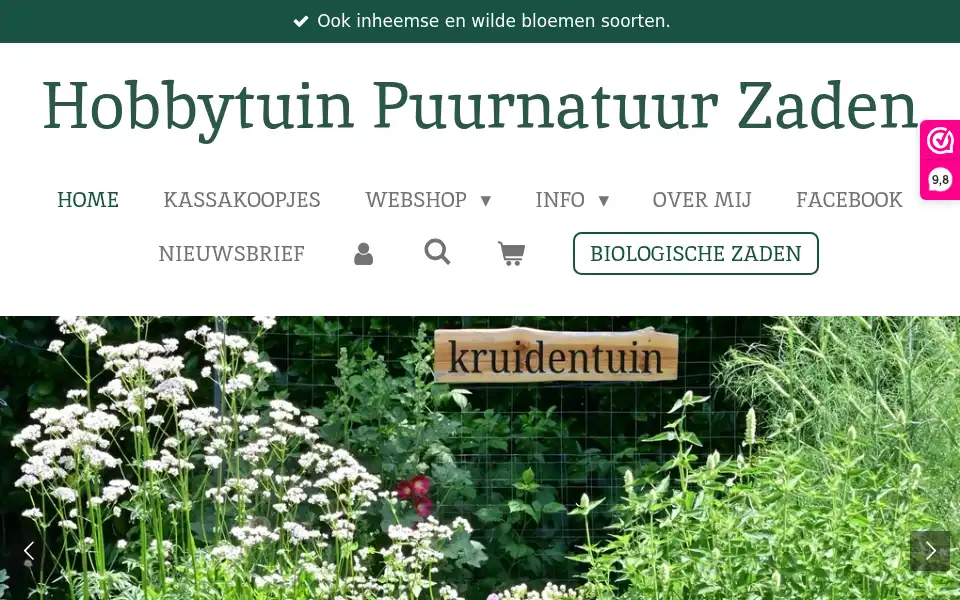 Screenshot of hobbytuinpuurnatuur.nl
