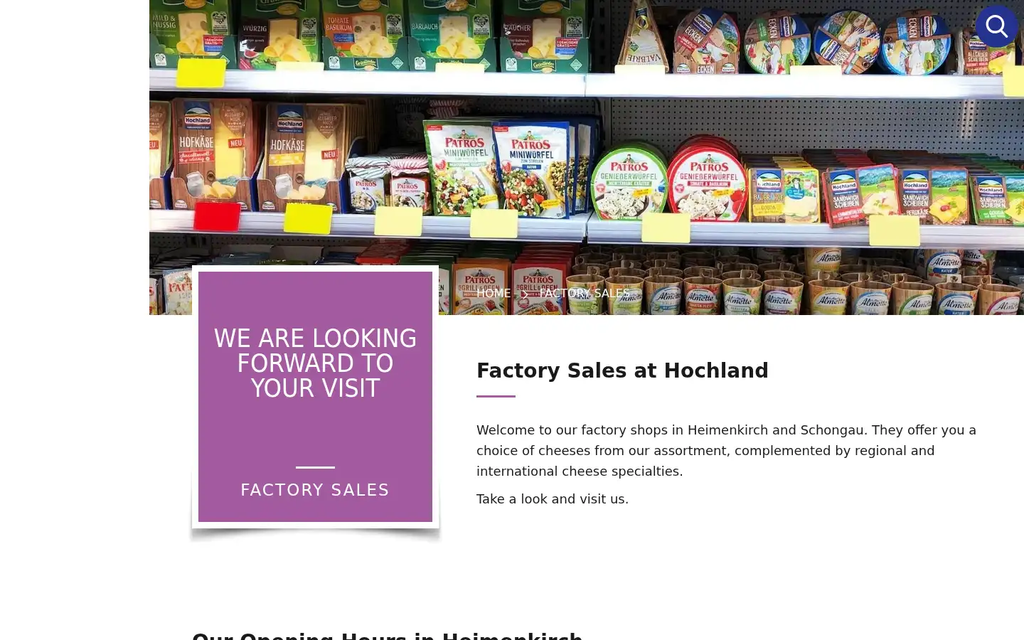 Screenshot of hochland-group.com