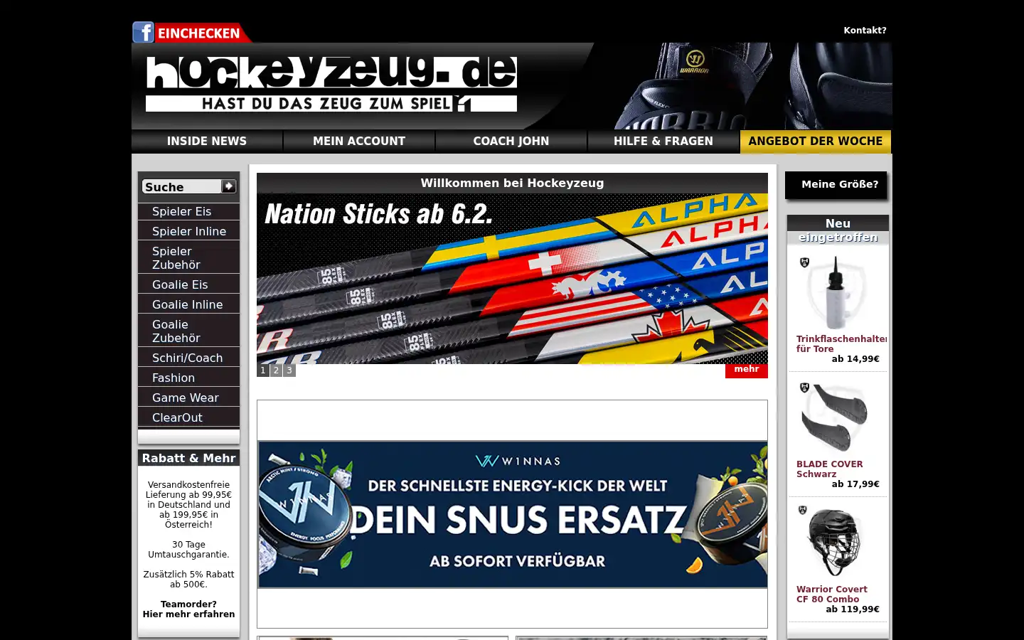 Screenshot of hockeyzeug.de