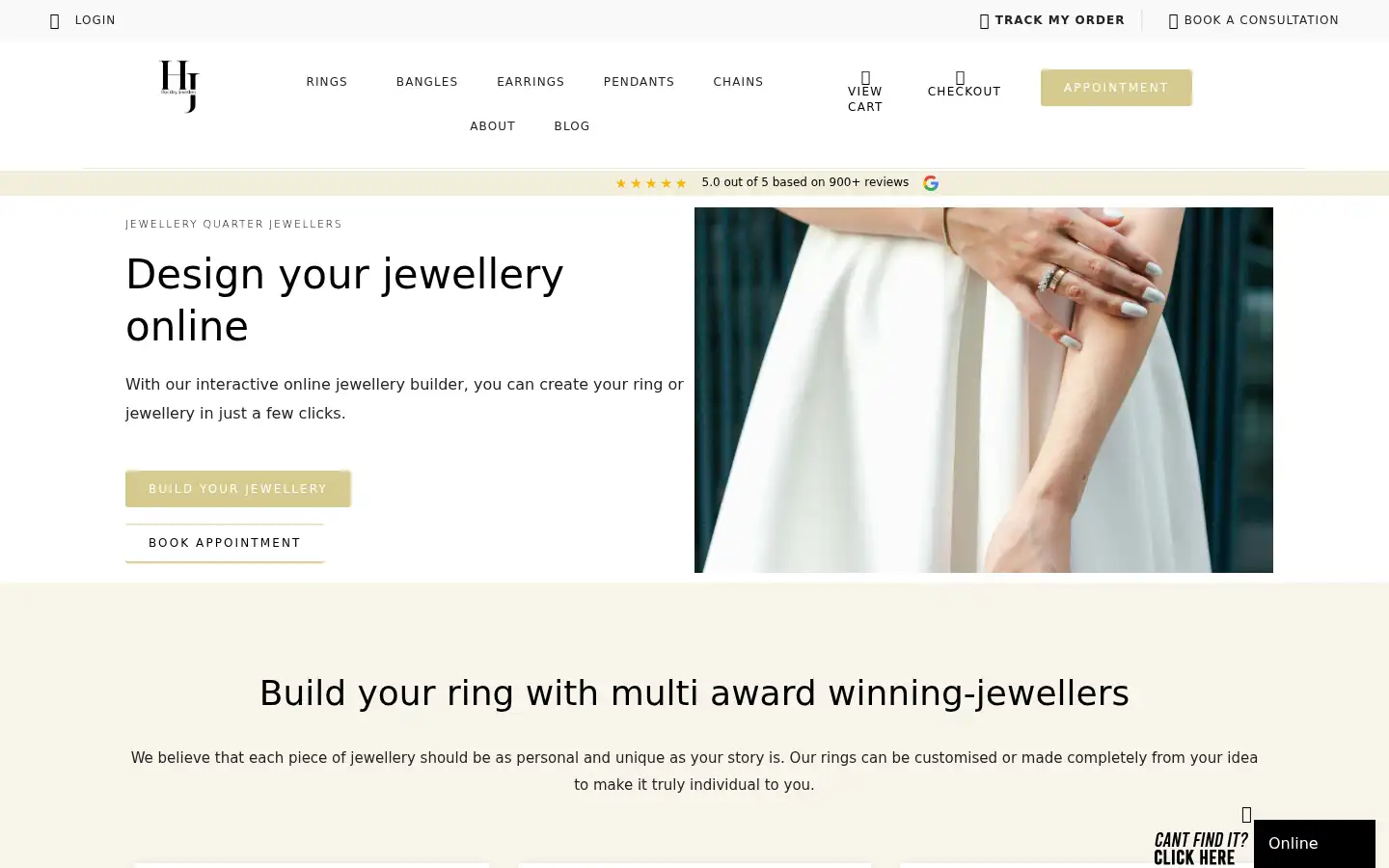 Screenshot of hockleyjewellers.com