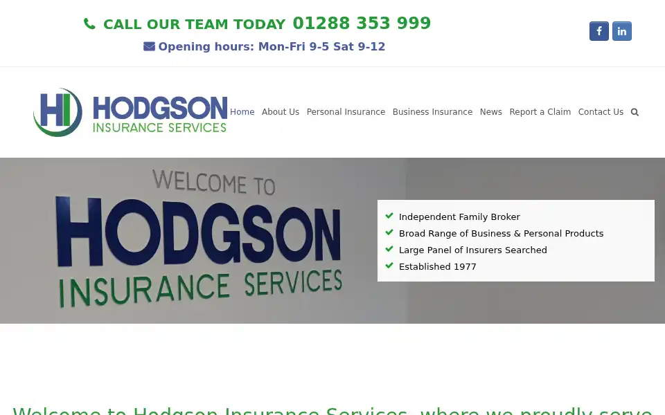 Screenshot of hodgsoninsurance.co.uk