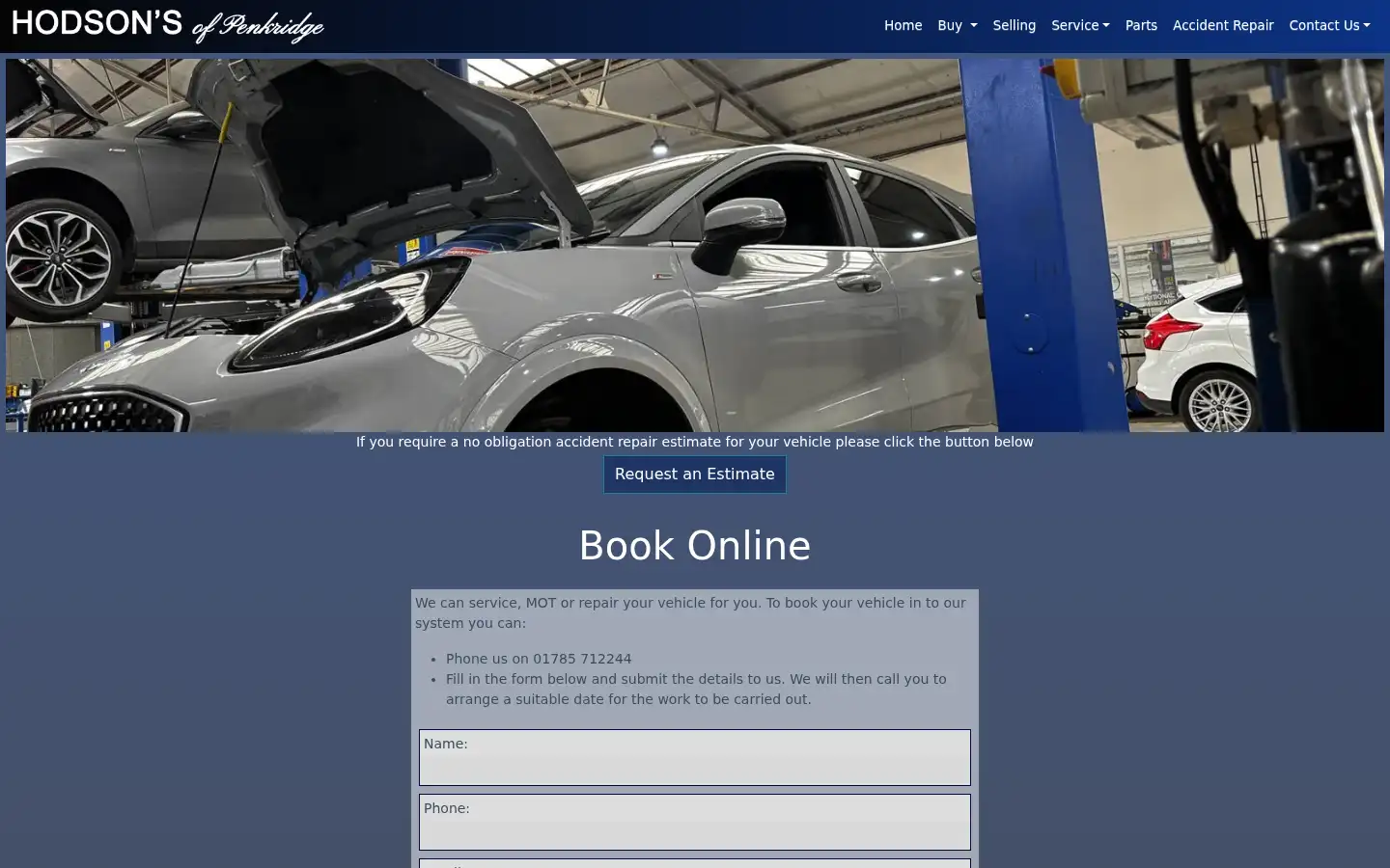 Screenshot of hodsonford.co.uk